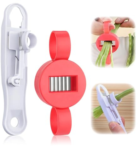 Arvoni 2PCS Runner Bean Slicer and Stringer, Runner Bean Slicer with Sharp Durable Blades Easy to Clean,Works for Green Beans, Home Cooking