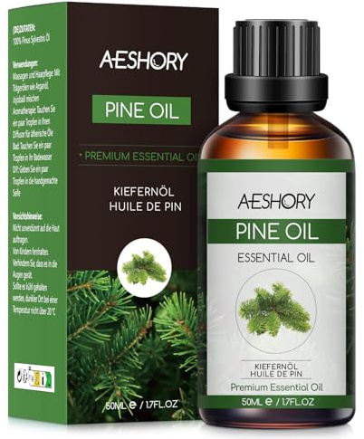 AESHORY Kiefer Ätherisches Öl 50ML, Natürliches Ätherisches Kiefernöl Duftöle für Diffuser, Premium Aromatherapieöl für Hautpflege, Haarpflege, Entspannung, Massage, Bad