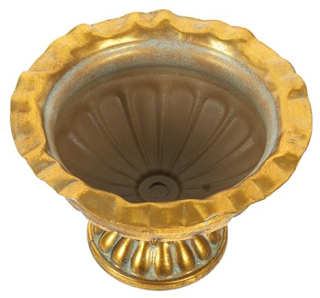 VICASKY Blumentopf und Elegante Tischdekoration Dekorativer im Retro Stil aus Eisen Goldener Pflanztopf Kreative Gartendeko für Wohnzimmer und Hotel