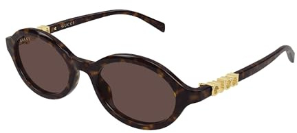 Gucci Sonnenbrille GG2153S-002, Farben Havana-Havana-Brown, Größe 51-12-145, Damen, Form rund/oval/Panthos, Material Metall