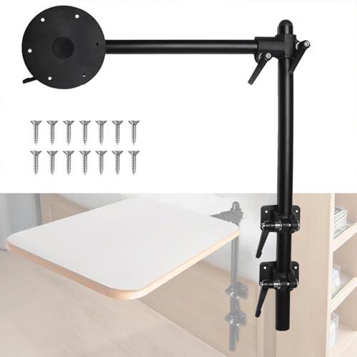 Pieds de table de camping - car en aluminium, rotation de 360 ° réglable montage amovible, conception d'économie d'espace, pour camping - car, camping - car, bateau, sans plaque de table,Black