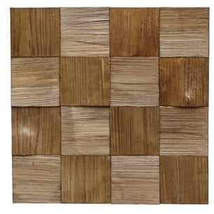 Stegu - Wandpaneele Quadro FSC® - 38x38cm - 4 Stück Set Holzplatten aus Holz Holzpaneele mit Lamellenwand und Eiche-Echtholz-Furnier - Wandverkleidung für Wohnzimmer, HomeOffice & Wohnzimmer