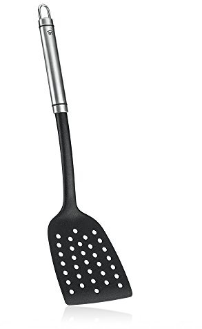 Metaltex ESPATULA Cuadrada Nylon/INOX 'Triunfo', Nailon, Negro, Estandar