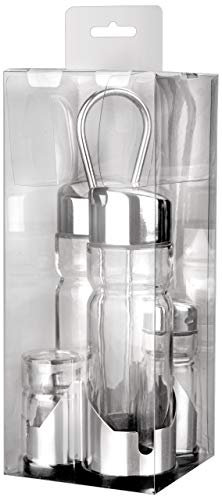 Ibili Set VINAGRERAS 4 PCS-Clasica, Acero Inoxidable, Plateado, Transparente, 23 x 10 x 9 cm