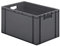 Certeo EURO-Behälter | Grau | 600 x 400 x 320 mm | Transportkiste | Kunststoff | 5 Stk