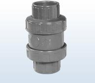 PVC Rückschlagventil mit O-Ring, 2x Klebemuffe, 40 mm