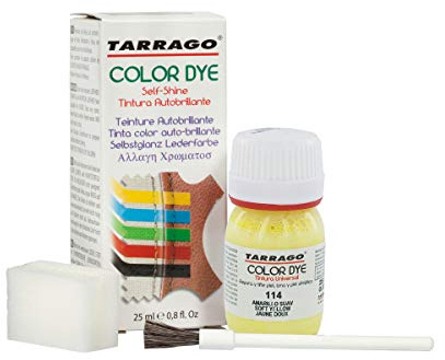 Tinte para Zapatos y Bolsos de Cuero y Textil con Esponja y Brocha | Cubre Rozaduras y Desgastes del Calzado | Gama de 90 colores