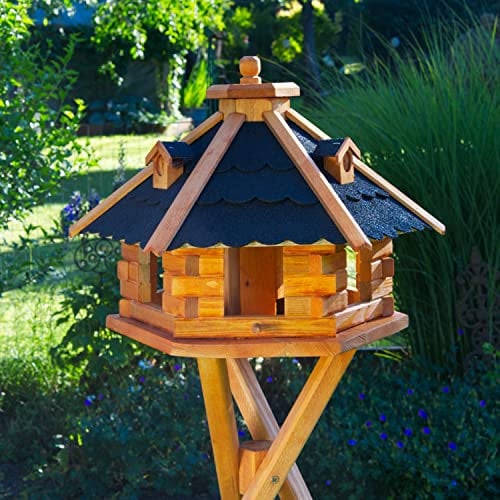 Deko-Shop-Hannusch Vogelhaus von Größe L, XL und XXL Futterhaus Futterhäuschen Vogelvilla V18, Vogelfutterhaus aus Holz