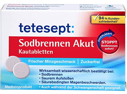 tetesept Sodbrennen Akut Kautabletten mit frischem Minzgeschmack, 20 Stück