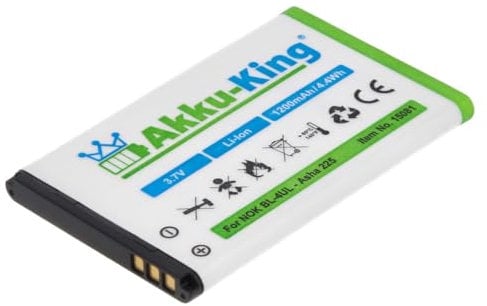 Akku-King Akku kompatibel mit Nokia BL-4UL, BL-4WL - Li-Ion 1200mAh - für Asha 225, 3310, 3310 3G - Modell 2017