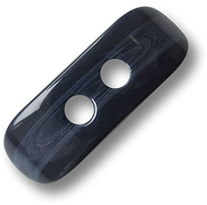 Knopfparadies -5er Set Elegante große dunkelblau glänzende Kunststoff Knebel Knöpfe mit Leichter Melierung/dunkelblau meliert/Kunststoffknöpfe/Ø ca. 15x46mm