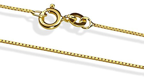 PRINS JEWELS 14 Karat / 585 Gold Italienisch Venezianer Box Kette Gelbgold Unisex - Breite 1 mm - verschiedene Längen (55)