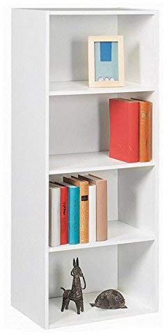 habeig Tube Bücherregal Standregal 4 Fächer Belastung Regalboden 30kg Standregal (42,5 x 106,5 x 29,5 cm weiß)