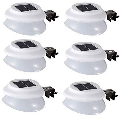 yohooo Dachrinne solarleuchten Warmweiß Licht, Solarlampen für Außen,IP55 Gartenlampe für Wände, Auffahrt Innenhof,Zäune,Flur,Veranda-6Stück