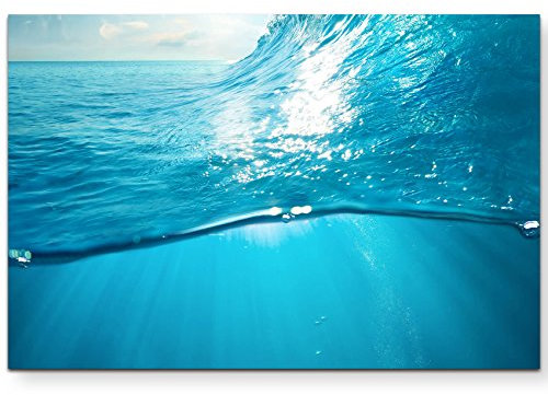 Paul Sinus Art Leinwandbilder | Bilder Leinwand 120x80cm Welle im Ozean Unterwasser
