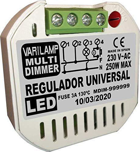 MULTI DIMMER 250. Regulador UNIVERSAL a pulsadores para cualquier LED regulable. 250W Max.