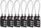 CFMOUR TSA Locks - 1, 2, 3, 4, 5, 6 Pack 3-Dial Security Cable Travel Combination Padlock for Suitcase Luggage Case Bag Code Lock - Black (Pack of 6)