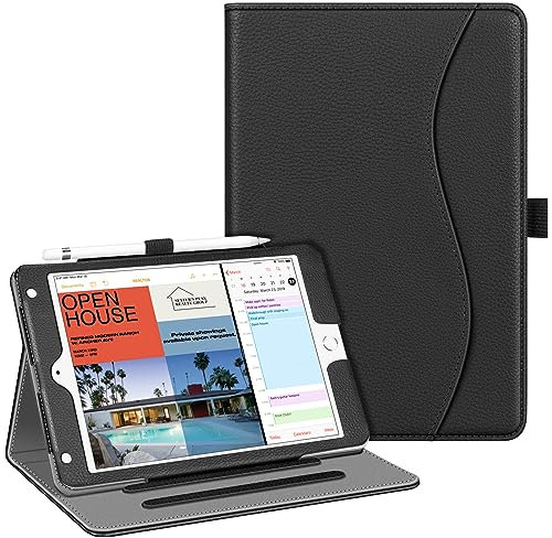 Fintie Schutzhülle für iPad Mini 5. Generation 2019 / iPad Mini 4 (7,9 Zoll) – [Eckenschutz] Multi-Winkel-Ansicht, Smart Folio Cover mit Tasche, Stifthalter, Auto Wake/Sleep, Schwarz