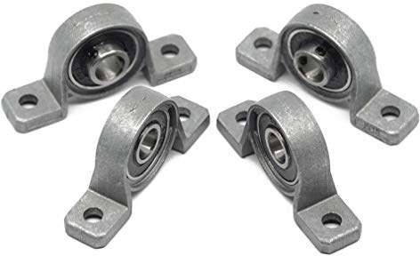 ReliaBot 4PCs KP08 ID8mm Mounted Flange Pillow Block Bearings Self-aligning Zinc Aluminum Alloy Support for Diameter 8mm Linear Motion Shaft Rod