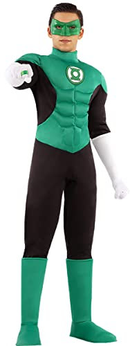Funidelia | Disfraz de Linterna Verde para hombre Superhéroes, DC Comics, Green Lantern - Disfraz para adultos y divertidos accesorios para Fiestas, Carnaval y Halloween - Talla L - Verde