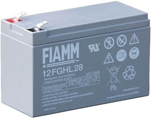 FIAMM 12FGHL28 Batteria Piombo-Acido 12V 7,2Ah (Faston 6.3mm)