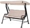 Outsunny 3 Seater Garden Swing Seat Outdoor Swing Chairs Thick Padded Seat Hammock Canopy Porch Patio Bench - Beige