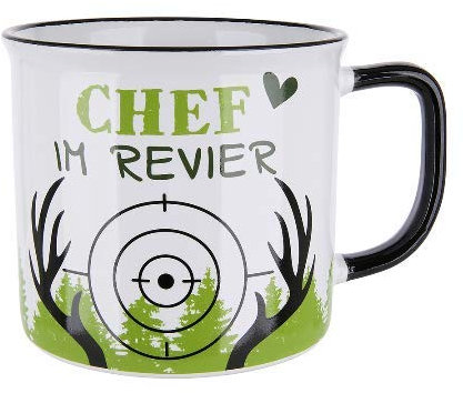 GILDE - 46908 - Kaffeebecher, Chef im Revier, Keramik, 10cm x 9cm