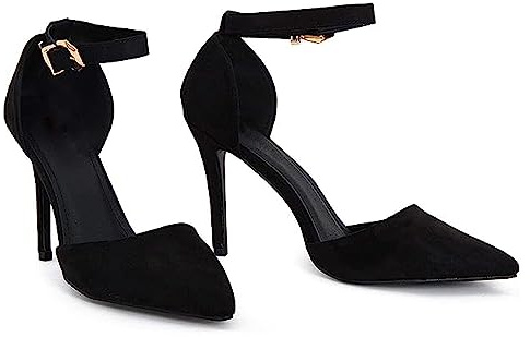 Womens Mens Unisex Ankle Strap Buckle Stiletto Heel Court Shoes Plus Size 9 10 11 12