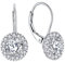 JO WISDOM Damen Hängende Ohrringe Runde Silber 925 mit 3A Zirkonia April Geburtsstein Kristall,Schmuck für Frauen