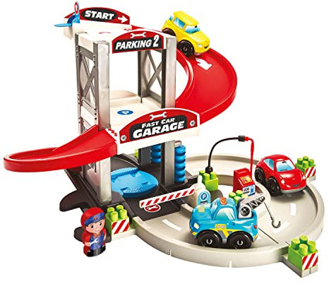 Ecoiffier - Pack de Garage avec Camion remorque Abrick, Comprend 7 Voitures, Convient à partir de 18 Mois, Couleur (301189)