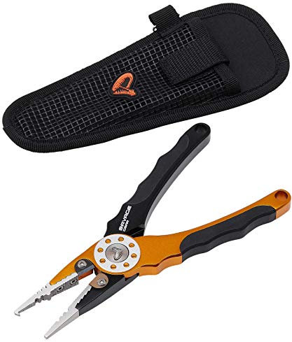 Savage Gear Alu Pro 20cm Pliers - Multitool Angelzange für Angler, Lösezange, Sprengring Zange zum Spinnfischen, Schnurcutter