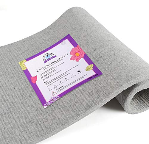 Rdutuok Woll-Pressmatte zum Quilten, große neuseeländische Wollmatte mit Schere, Klebeband, Filz-Aufbewahrungstasche, Bügeleisenablage und 40 Nähnadeln, 45,7 x 91,4 cm