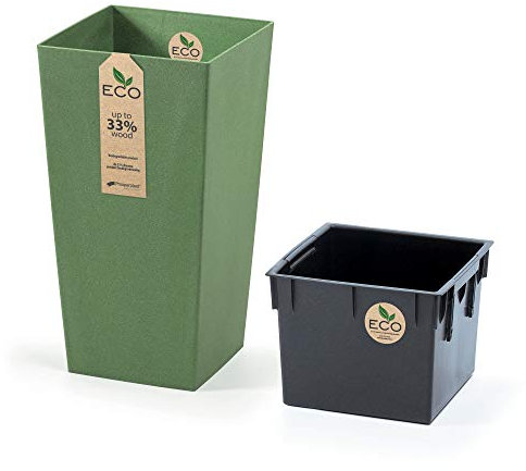 Maceta cuadrada ecológica biodegradable para interiores y exteriores (1, grande)