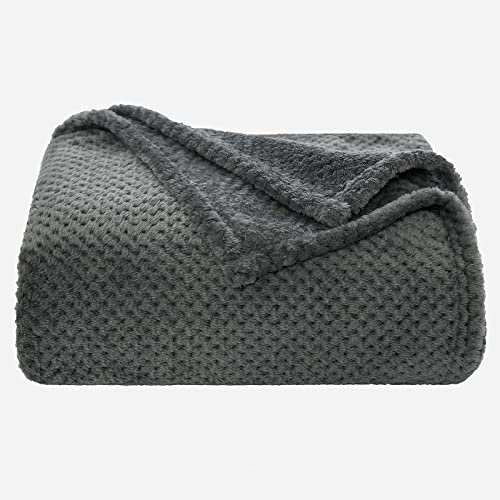 MIULEE Kuscheldecke Granulat Fleecedecke Flanell Decke Weich Flauschig Einfarbig Wohndecken Couchdecke Sofadecke Blanket für Bett Sofa Schlafzimmer Büro, 125x150 cm Dunkelgrau
