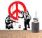 20 cm Hochwertiger Autoaufkleber Sticker Decal UV&Waschanlagenfest Soldaten Peace Zeichen Banksy Soldiers Peace Wall B157 Kinder-Zimmer-Schrank-Deko