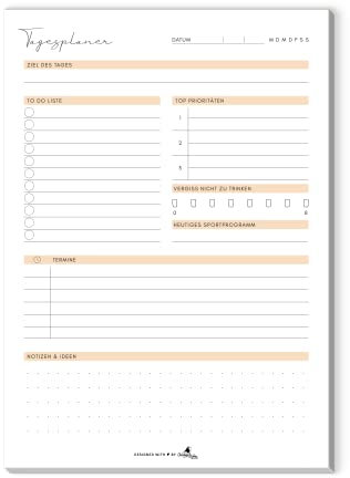 A4 Tagesplaner & To-Do Liste als Notizblock | 50 Blätter