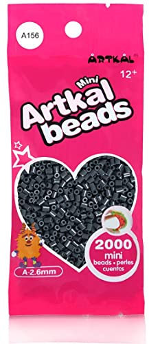 Artkal® MINI A Soft 2,6 mm Bügelperlen Beads / 2000 Stück / A156 Iron Grey Steckperlen