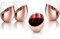 Stemless Wine Glasses Set of 4, Round Drinking Glasses, Cocktail Drinkware with Metallic Rose Gold Angled Design