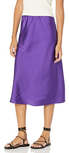 The Drop Maya, Gonna Sottoveste, Effetto Seta da Donna, Porpora Scuro, M
