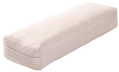 Perfeclan Professionelles Yoga Bolster mit maschinenwaschbarem Bezug, rechteckiges Kissen, hochelastisch für restauratives Yoga, Beige
