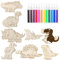 YIEUR 16 Stück Dinosaurier Holz Bastel Set Bemalen, Kindergeburtstag Holz Dinosaurier Scheiben Basteln Kinder, Dinosaurier Holzscheiben zum Bemalen für Kinder Handwerk Hochzeiten Dekoration (Dino)