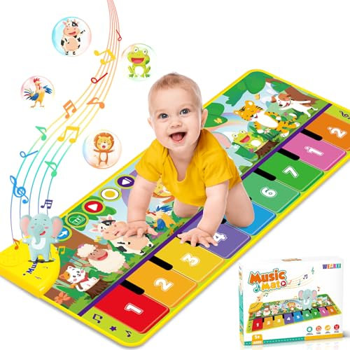 WEARXI Baby Spielzeug ab 1 Jahr Musikmatte, Kinderspielzeug ab 1 Jahr, Geschenk 1 Jahr Junge Mädchen, Weihnachts Geschenke für Mädchen, Geschenke zur Einschulung Schultüte Klaviermatte Tanzmatten