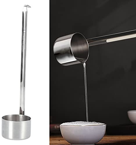 Stainless Steel Ladle with Hook,35.5cm 13.98inch Long Handle Serving Soup Wine Dipper Beer Pouring Spoon,Serving Measure Spoon for Sauce Oil Vinegar