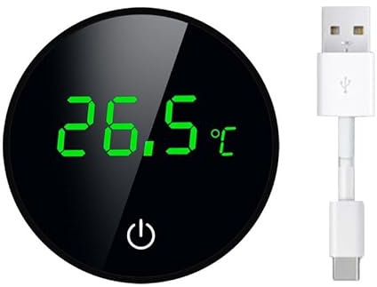 JULIAQUA Termometro per terrari, Termometro per acquario, Termometro per acquario senza fili, display touch a LED del termometro dell'acquario, alta precisione, ricaricabile