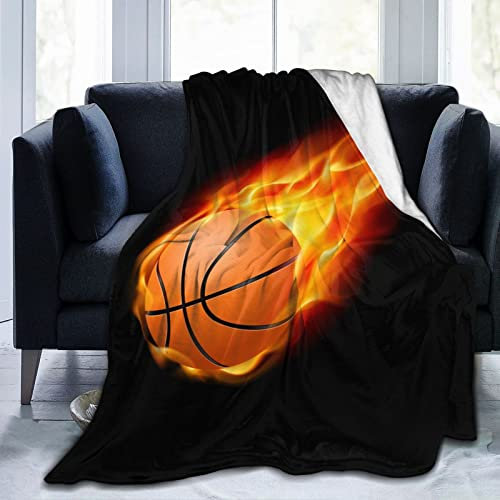 IUBBKI Fleecedecke Flying Basketball On Fire Decke Für Kinder Couch Decke Waschbar Bettdecke, Für Erwachsene, Couch, Bett