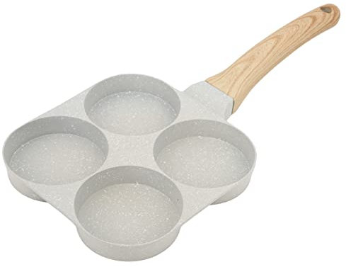 Tomotato Poêle à Frire à œufs 4 Tasses, Poêle à Frire Antiadhésive pour Omelette à œufs pour Petit-déjeuner Pancake, Plett, Crêpe
