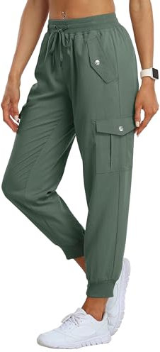 JINSHI Pantaloni Cargo Donna Leggeri per Sport e Escursionismo, Jogging, Campeggio e Trekking con Multi-Tasche Traspiranti