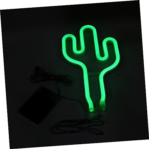 DOITOOL 1stück Neon Nachtlicht Kaktusform Tischlampe Ohne Batterie Für Zuhause Kreative Deko Grün Für Nachttisch