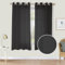 CUCRAF Leinen Voile Vorhänge mit Ösen Lichtfilterung Gardine für Schlafzimmer Wohnzimmer, Schwarz, H160 x B140cm 2er Set