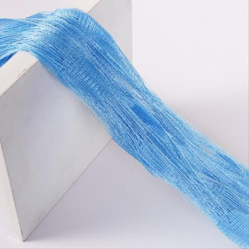 Wambere 2 Stück Fadenvorhang 1m x 2m Fadengardine mit Herzmuster Türvorhang Fenstervorhänge Hängender Vorhang Gardinen Curtain Fensterdekoration für Wohnzimmer Trennwanddekoration,Blau